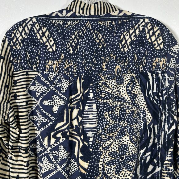 Vintage Jams World Tapa Print Pullover Rayon Tunic Top Sz S Batik Tropical Boho - Picture 9 of 16